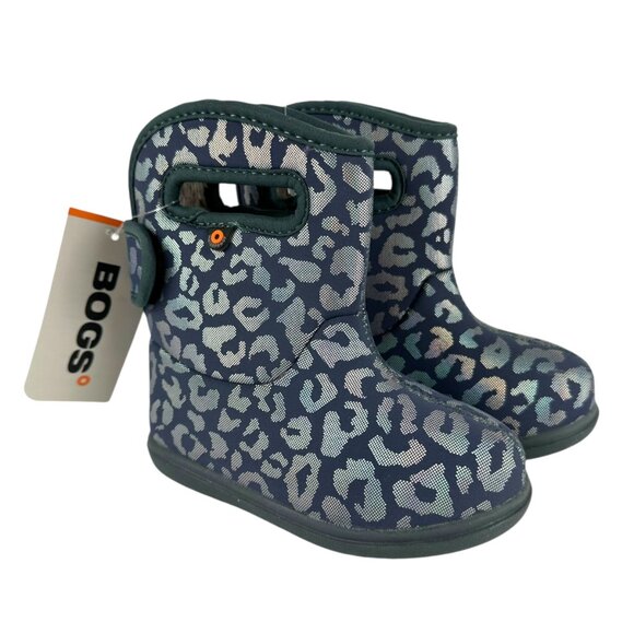New BOGS II Metallic Leopard Waterproof Rain Boots Size 8 Toddler Kids Baby - Picture 7 of 16